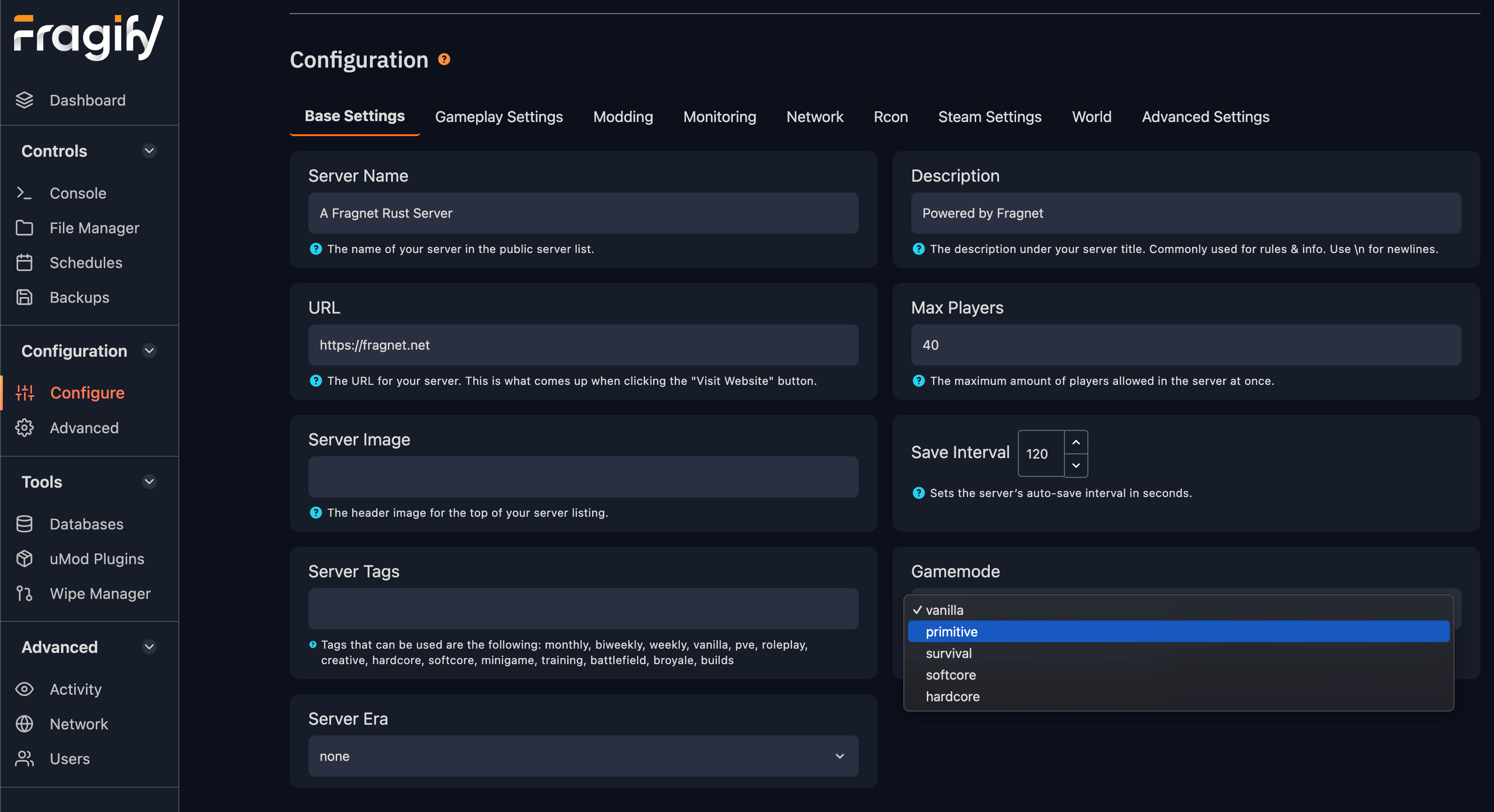 Configure Gamemode